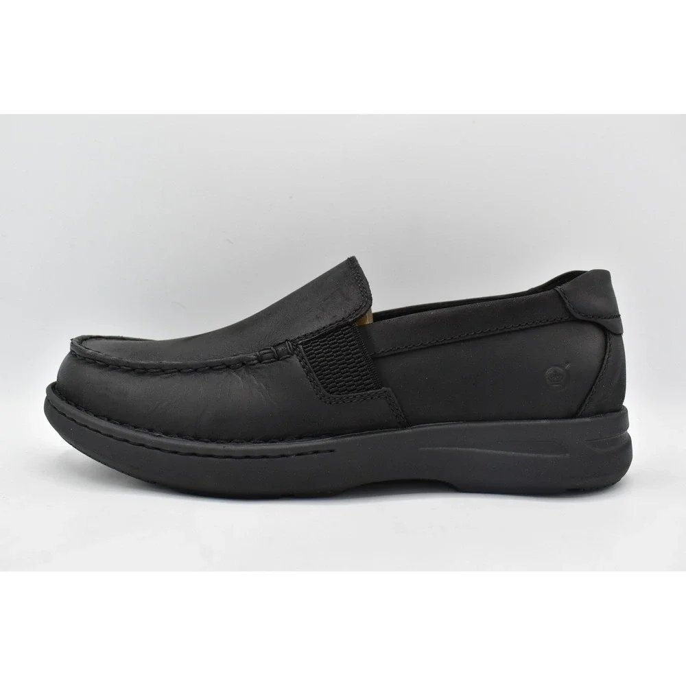 Born Mariner Loafers Mens 10 Black Full Grain Leather Slip On Moc Toe Shoes NEW